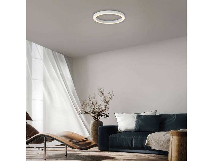 Lines LED-Deckenlampe, Ø50cm, weiß CCT, Fernbedienung - PURE - Wohnzimmer - Modern - Metall - Rund