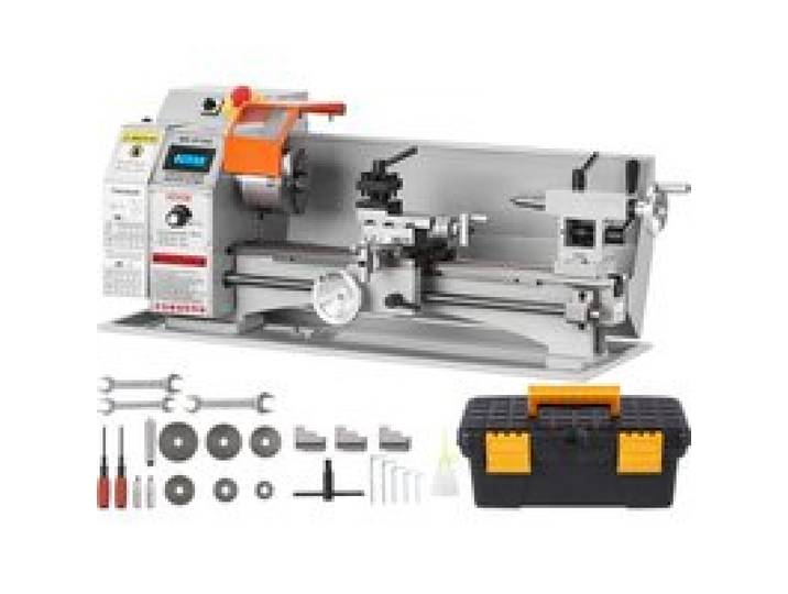 VEVOR Metalldrehmaschine 17,8x40,6cm Drehbank Metall 50-2500U/min Tischdrehbank Tischdrehmaschine 800W 9x metrische (von 0,5 bis 3 mm) 10x zöllige (von 10 bis 44 TPI) Gewinde MT5 Spindelkonus
