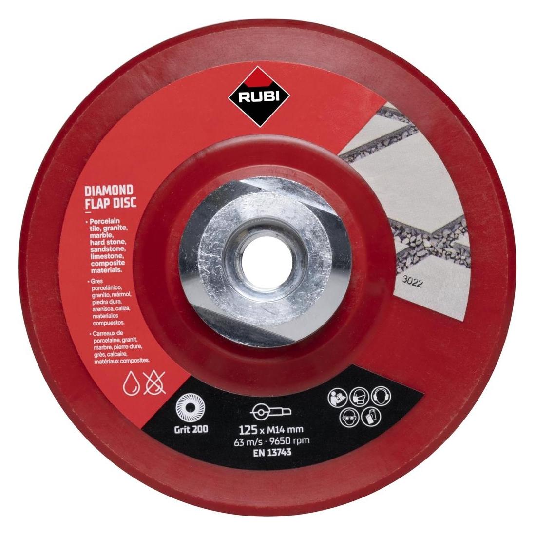 Rubi Flap disc 200 Fijne Korrel Grit | 125mm | M14 - 32939 (54230147)