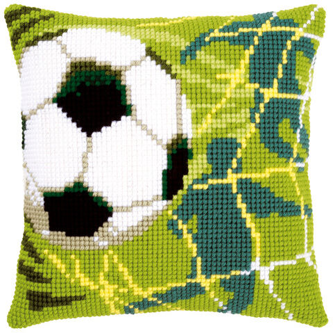 Kreuzstichkissen "Fußball"