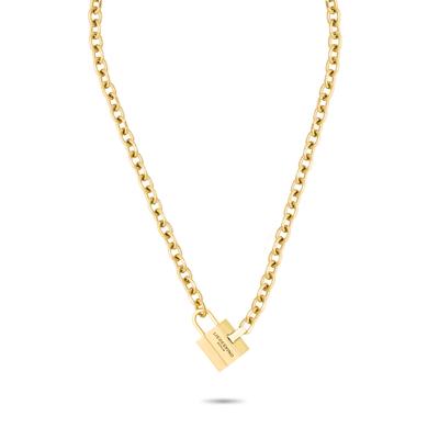 Kette mit Anhänger LIEBESKIND BERLIN "Schmuck Geschenk Edelstahl Halskette The Love Bond", gold (gelbgoldfarben), Halsketten, Damen, Edelstahl, L: 45 B: 5mm, B:5mm