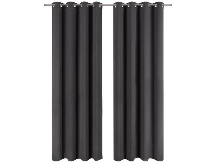 Blumtal Verdunklungsvorhänge 2er Set – Blickdichter Thermovorhang mit Ösen, Hitze- & Kälteschutz, Isolierende Gardinen 140/245 cm,Anthrazit, Kunststoff, Rechteckig, 140x245 cm, Heimtextilien, Vorhänge, Fertigvorhänge, Verdunkelungsvorhänge