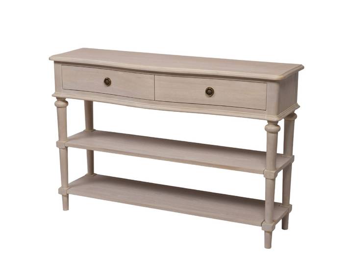 Console 2 tiroirs en bois l120 cm carrousel beige en bois