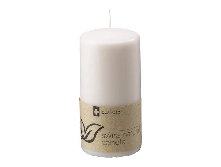 Zylinderkerze Swiss Natural, Balthasar, weiss, Wachs