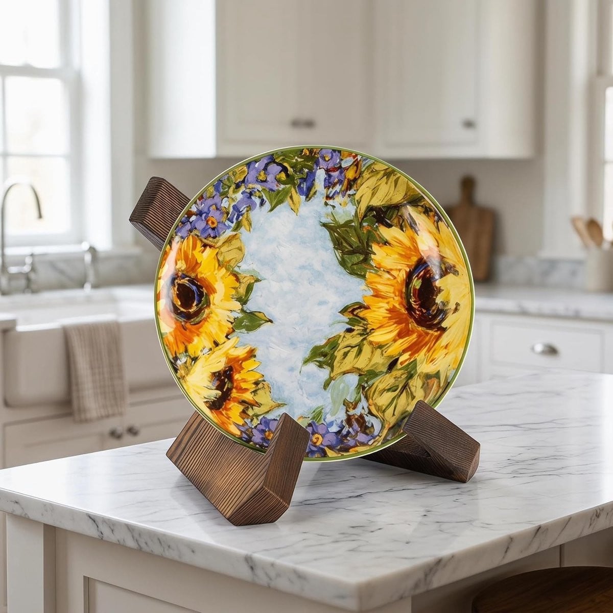 Veelzijdige houten kookboekhouder en bordenstandaard voor kunst, boeken en foto's