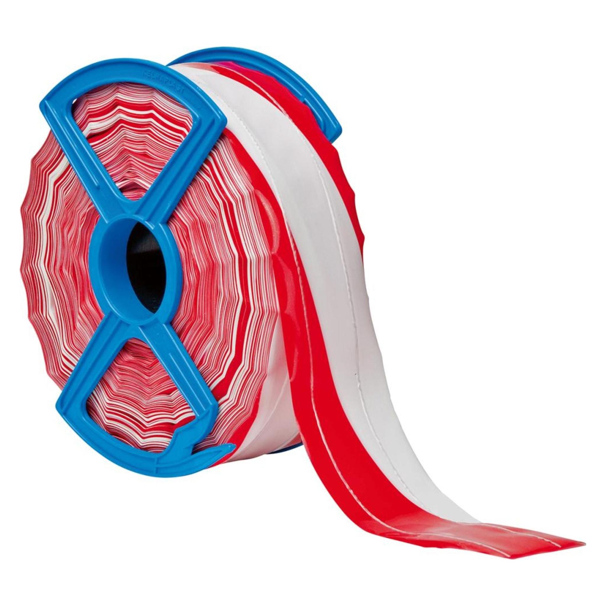 Kelmaplast Absperrband 250 m-Rolle rot/weiss schraffiert (4022153131505)