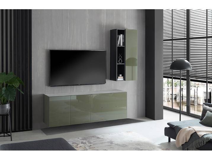 Armoire suspendue 32 x 118 x 33cm Vert/Vert olive