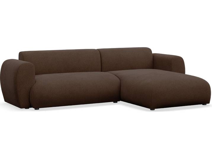 Selsey Emia – L-Form Ecksofa mit Schlaffunktion, Chenille-Stoff, rechts ausgerichtet, Braun