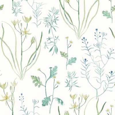 York Wallcoverings Blue Alpine Botanical Peel and Stick Wallpaper