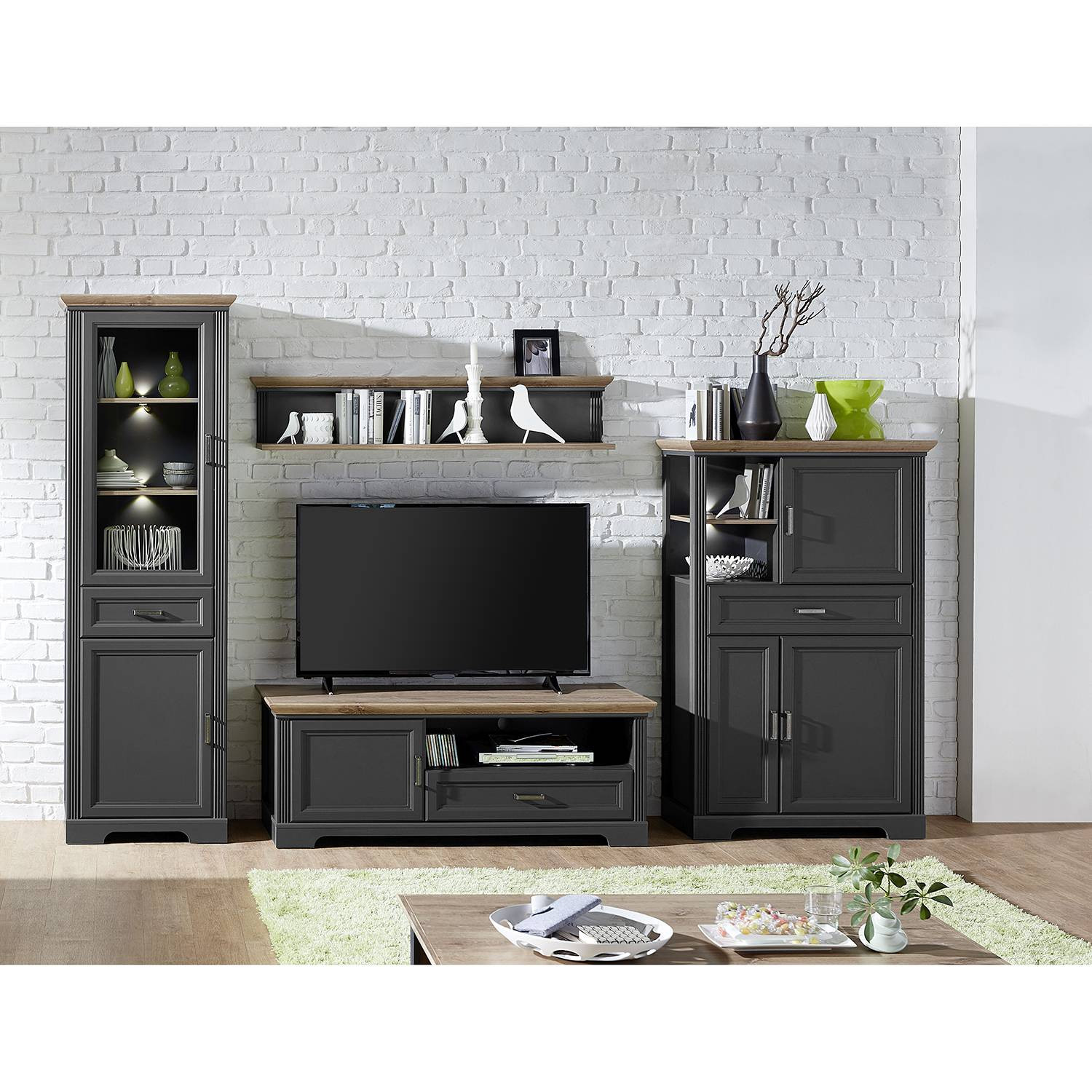 home24 Highboard modern grijs, B/D/H: 150 x 42 x 93 cm
