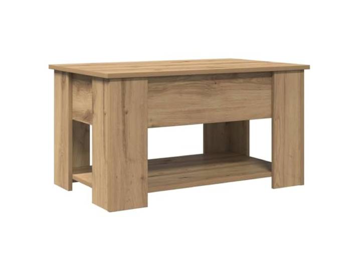 LASWWQMRF Couchtisch Höhenverstellbar Artisan-Eiche 79x49x41 cm Verstellbarer Wohnzimmer Beistelltisch mit verdecktem Staufach für Essen und Arbeiten auf kleinem Raum.
