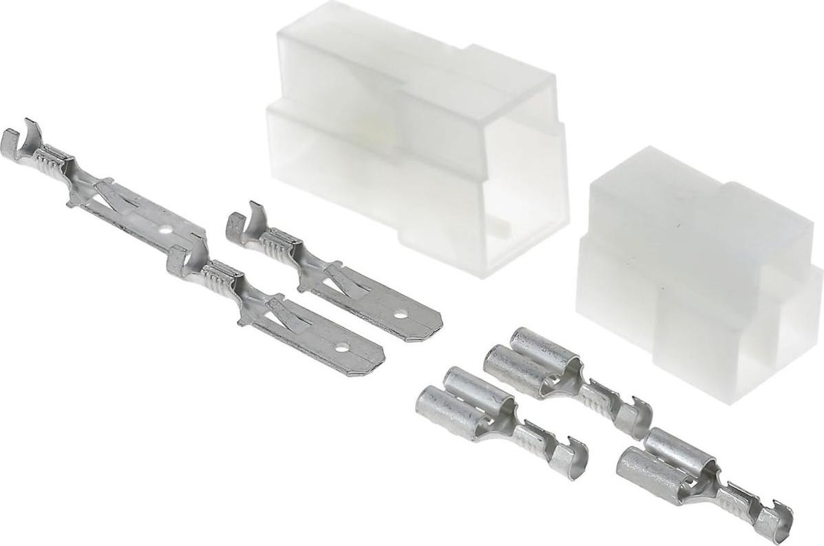KALITEC KALI-2503 Fastin-Faston set met 3-polige platte stekkerconnector voor draden van 0,75-1,5mm² inclusief behuizing