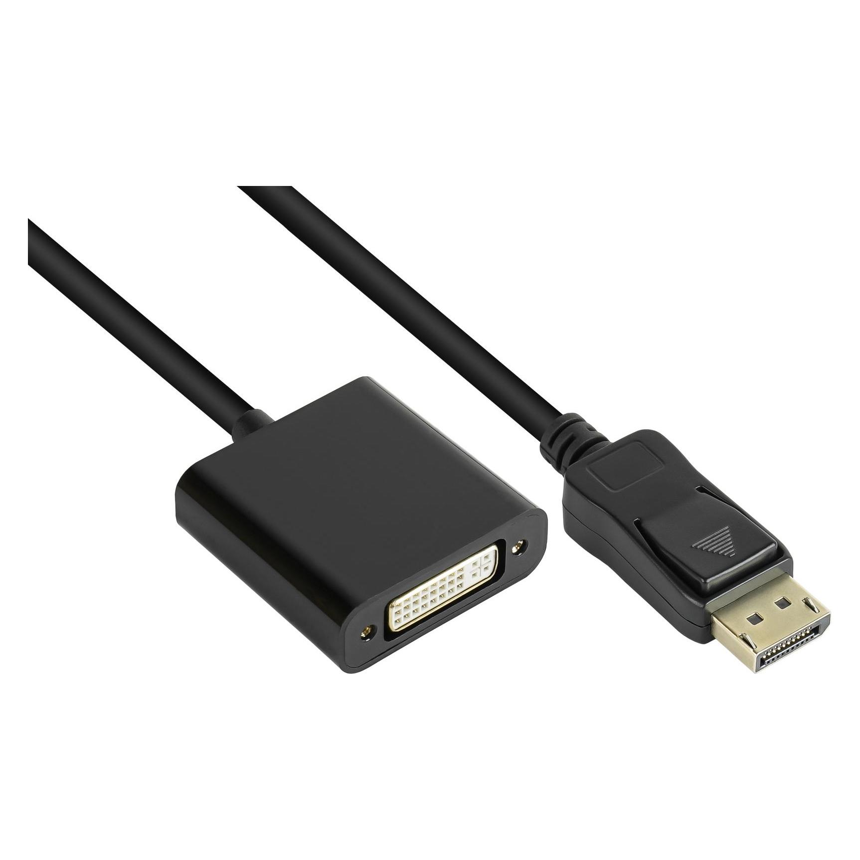 Good Connections Adapter DisplayPort Stecker an DVI-I 24+5 Buchse, 1080P @60Hz, vergoldete Kontakte, ca. 20cm, Good C (DisplayPort) (DP-AD10)