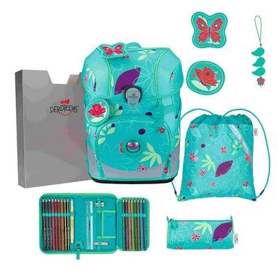 DerDieDas Schulranzen Set ErgoFlex Tiny, Schulranzen Set, 5tlg, Butterfly Garden