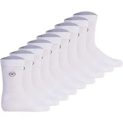 TOM TAILOR Unisex Kinder Socken, 9er Pack - Strümpfe, Baumwolle, Logo, einfarbig Weiß / 31-34