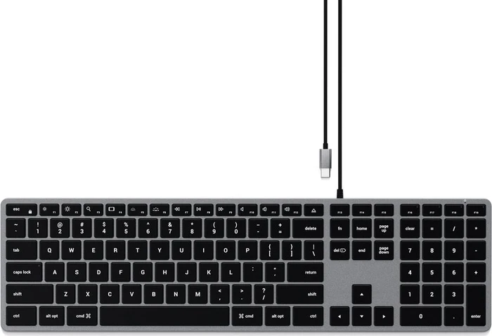Satechi Slim W3 USB-C BACKLIT Wired Keyboard - Space Grey - US