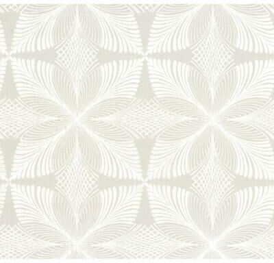 Ronald Redding Roulettes Grey & White Wallpaper