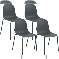 CLP 4er Set Stapelstühle Hardin Kunststoff HBT: 85x51x55 cm dunkelgrau
