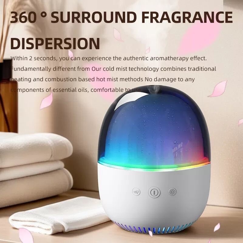 INF Diffuseur d'arômes 3-en-1, veilleuse et humidificateur avec LED à changement de couleur Blanc