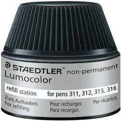 Staedtler, Ersatzpatronen + Tintenfass, Nachfülltinte (Schwarz, 4 Stk.)
