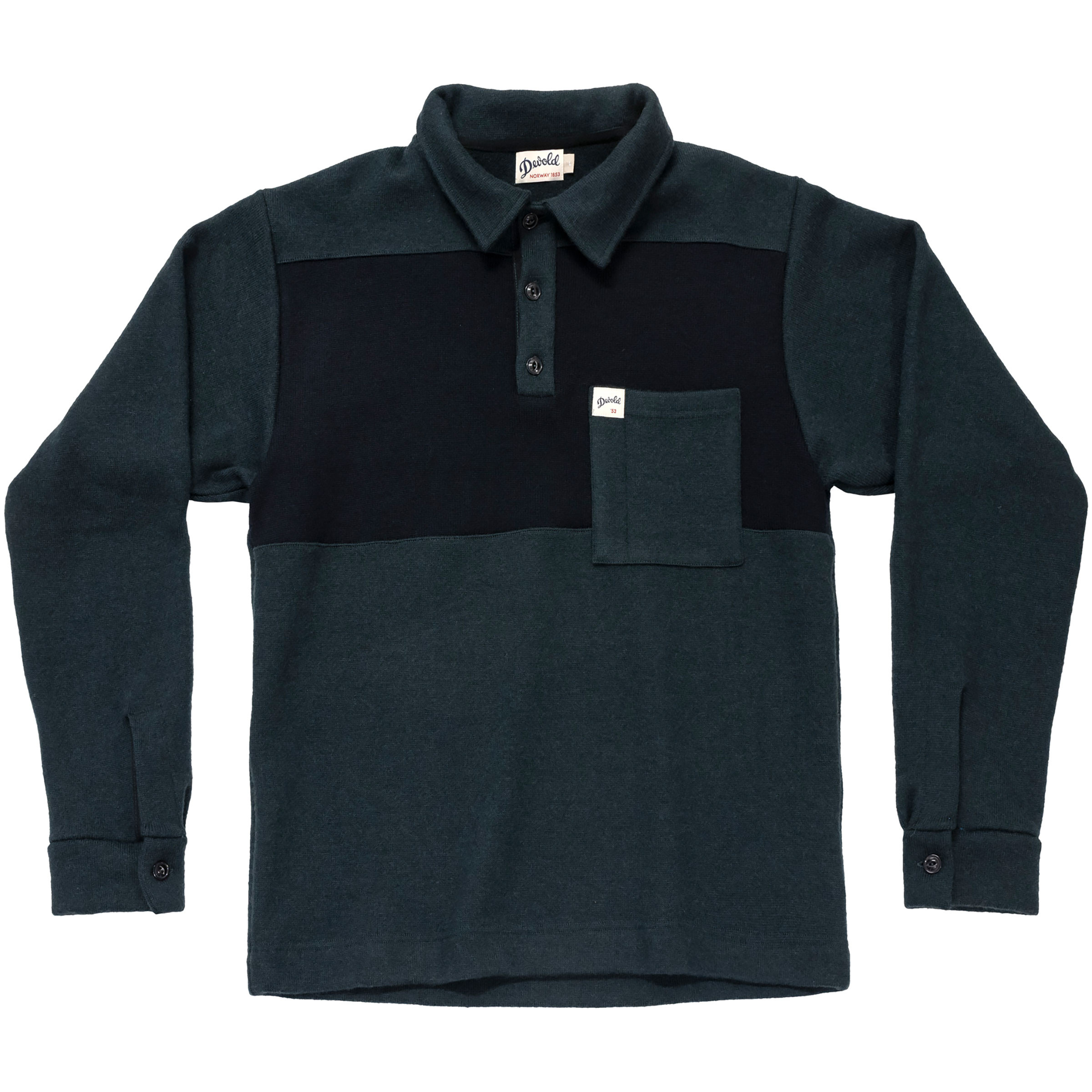 Devold Archive Ferry Polo Longsleeves blau Größe S Lifestyle Widerstandsfähig