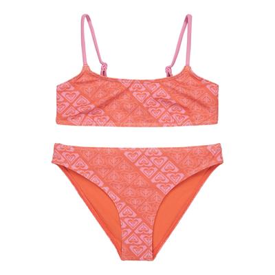 Bustier-Bikini ROXY "Heart N Soul", Mädchen, Gr. 16(165-172cm), orange (emberglow heart n soul), Recycling-Polyester, Bikini-Sets