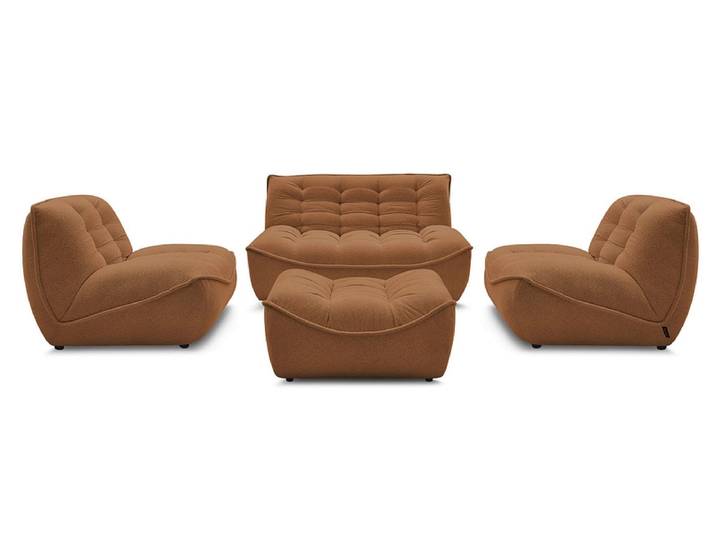 BOBOCHIC 3er Sofa mit Hocker SERENA