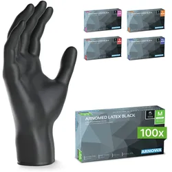 Arnomed Latexhandschuhe Black Premium - Größe L 100 ST