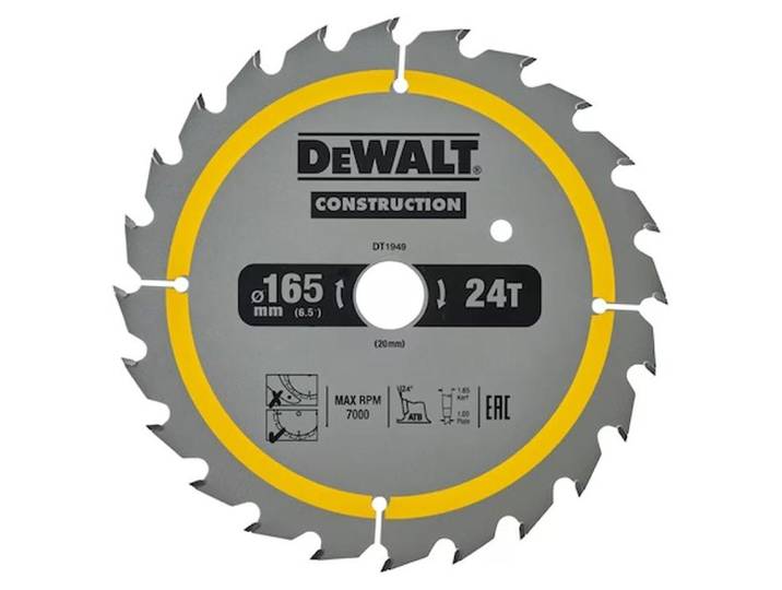 Lame de scie circulaire portative DEWALT Carbure Construction