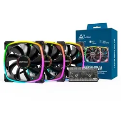 Montech Lüfter 3er Pack AX120 PWM, 120mm, Schwarz
