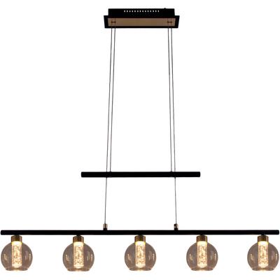 NÄVE LED Pendelleuchte "Brass", schwarz (schwarz, messingfarben), 5, H: 150cm, 1 Stk., Leuchten, 5flammig dimmbar höhenverstellbar Lichtfarbe warmweiß, LED Pendelleuchte
