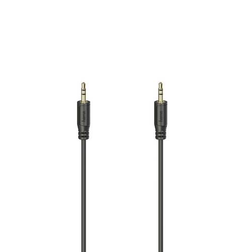 Hama 00200725 Audio-Kabel "Flexi-Slim", 3,5-mm-Klinken-Stecker, vergold., Schwarz, 0,75m