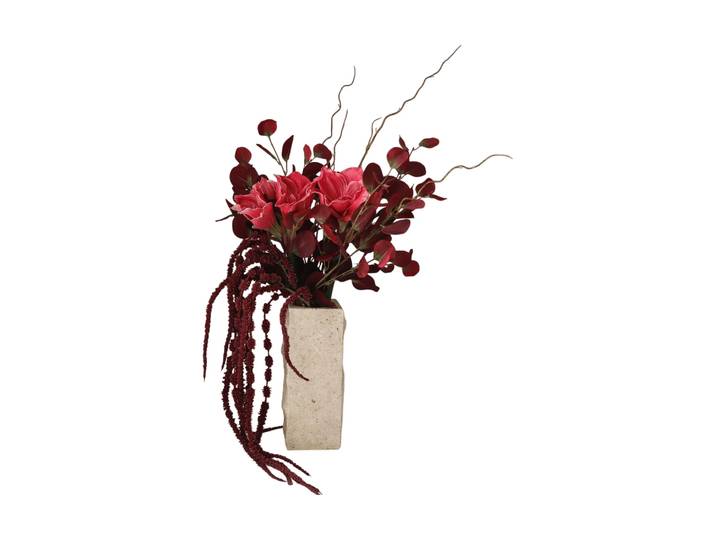 Botané Bouquet artificiel Deep Bloom Amaryllis, eucalyptus, amarante, branches, 120 cm