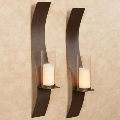 Touch Of Class Metal Sinuous Wall Sconce Pair Rich Bronze, Large, Rich Bronze