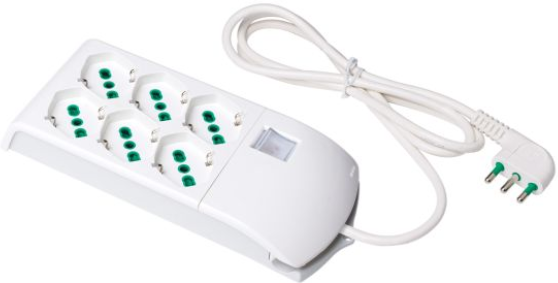 Fanton 410300 Multipresa Ciabatta FIDO 1,5m 3G1 spina S17, 3+3 prese P40, con interruttore