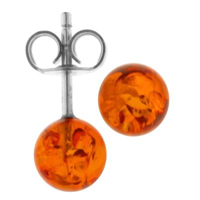 Paar Ohrstecker OSTSEE-SCHMUCK "Ostsee-Schmuck Ohrstecker Klassisch 8 mm", weiß, Ohrringe, Damen, 8mm, Silber 925 (Sterlingsilber)