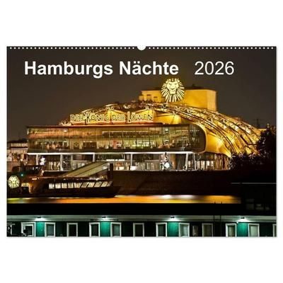 Hamburgs Nächte (Wandkalender 2026 DIN A2 quer), CALVENDO Monatskalender