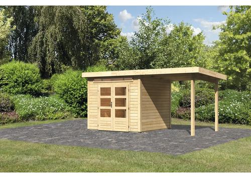 Gartenhaus Karibu Skandi 3 inkl. Anbaudach 2,35 m 495 x 273 cm natur
