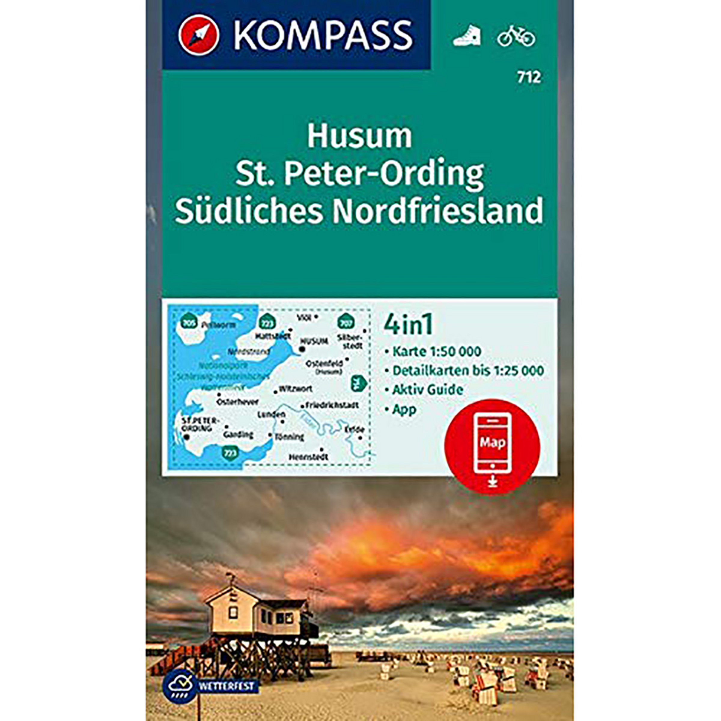 Kompass Verlag WK 712 Husum St. Peter-Ording Topografische Karten
