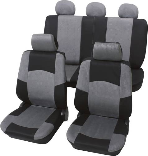Petex 24274918 Classic Sitzbezug 17teilig Polyester Schwarz, Grau Fahrersitz, Beifahrersitz, Rücksitz