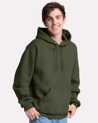 Jerzees H12MR Rugged Hooded Sweatshirt in Military Green size Small   Cotton/Polyester Blend