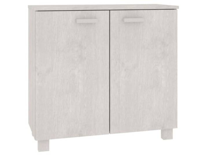 HGFDVCMR Sideboard HAMAR Weiß 85x35x80 cm Kommode Massivholz Kiefer Moderner Anrichtenschrank aus Kiefernmassivholz und MDF für Wohnzimmer und Flur mit reichlich Stauraum hinter 2 Türen.