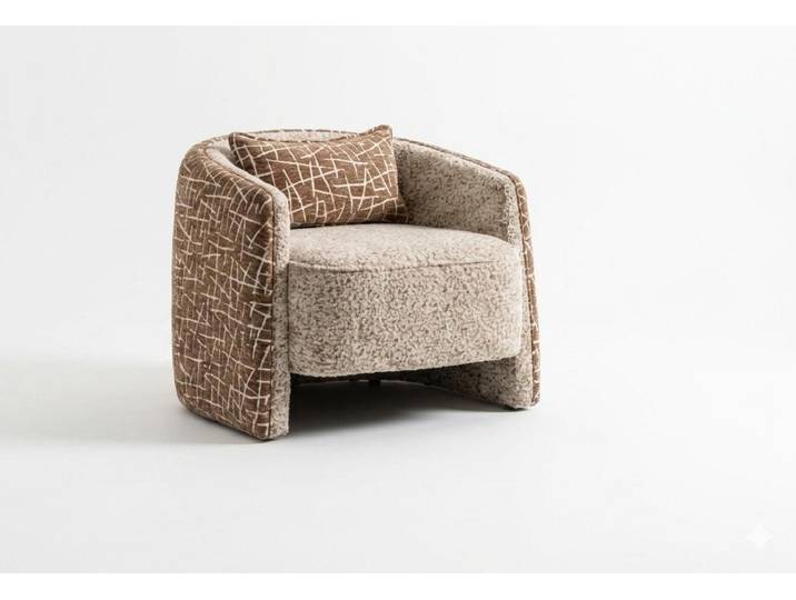 JVmoebel Loungesessel Wohnzimmer Sessel Beige Strukturstoff Elegante Einrichtung Modern (1-St), Made in Europa