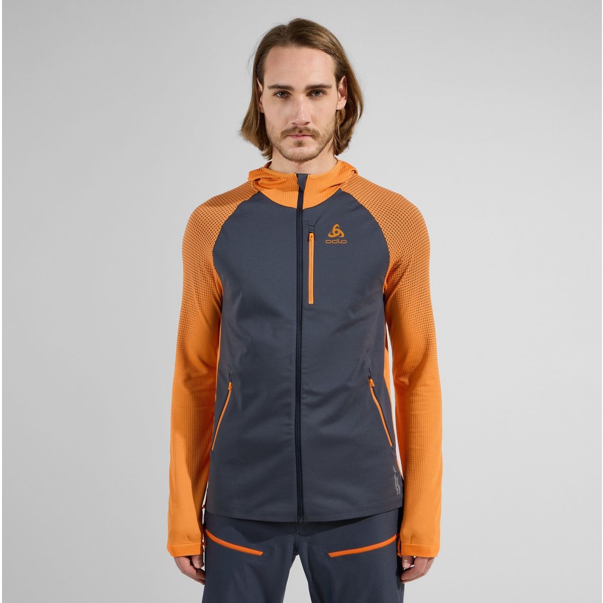 Odlo Mid Layer Full Zip X-alp PK Windproof live wire - india ink (30882) L 542701-30882-L