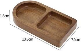 Uplifted Finds Mini Bamboo Decorative Tray High Performance Creative Coffee Cup Mat & Wood Flower Pot Saucer 2 Grids