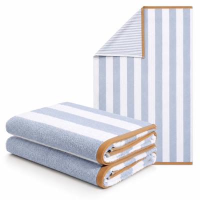 Strandtuch OTTO HOME "Elenna, 100% Baumwolle, flauschig und weich, 500 gr/m²", blau, B:180cm L:90cm, Frottier, Obermaterial: 100% Baumwolle, Handtücher, Strandtücher 90x180cm, Streifen, modern