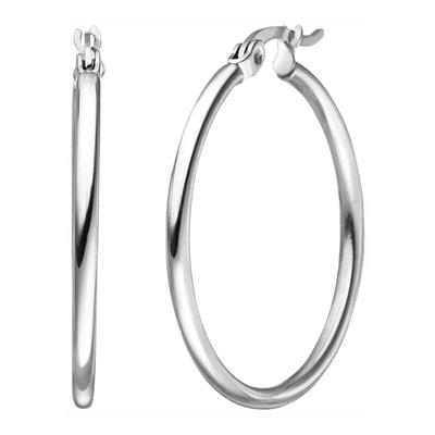 Paar Creolen JOBO, silber (edelstahlfarben), Ohrringe, Damen, 30mm, Edelstahl, Edelstahl 30 mm