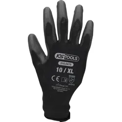 KS TOOLS Mikro-Feinstrickhandschuhe schwarz 10 12 Paar - 310.0475