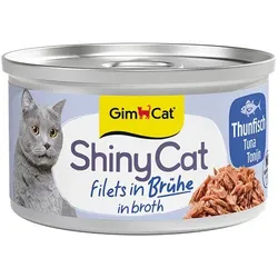 GimCat ShinyCat Brühe 70g-Dose  Katzennassfutter Thunfisch 24 x 70g