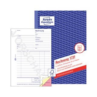 AVERY Zweckform Rechnung Formularbuch 1731